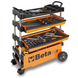 Orange and black tool cart with Beta logo on a white background