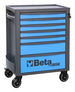 Tool chest with blue drawers and Beta logo on a white background