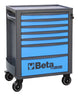 Tool chest with blue drawers and Beta logo on a white background