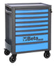 Tool chest with blue drawers and Beta logo on a white background