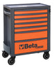 Tool chest with orange drawers and Beta logo on a white background