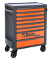 Tool chest with orange drawers and Beta logo on a white background