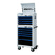 Tool chest with multiple drawers on wheels, featuring the BOXO USA brand.