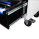 Close-up of a cabinet and a foot pedal on a white background