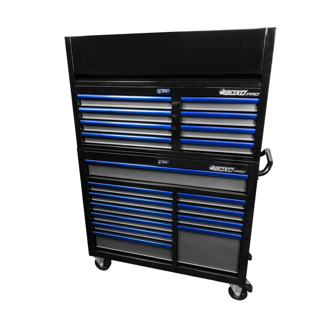 Tool chest with multiple drawers on a white background