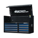 Black and blue tool chest with 'BOXO USA' branding on a white background