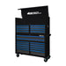 Black and blue tool chest with 'BOXO USA' branding on a white background