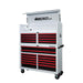 Tool chest with red drawers and 'BOXO USA' branding on a white background