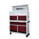 Tool chest with red drawers and 'BOXO USA' branding on a white background