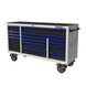 Tool chest with multiple drawers on wheels against a white background