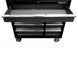 Black tool chest with multiple drawers on a white background