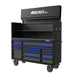 Black and blue toolbox with 'BOXO USA' branding on a white background