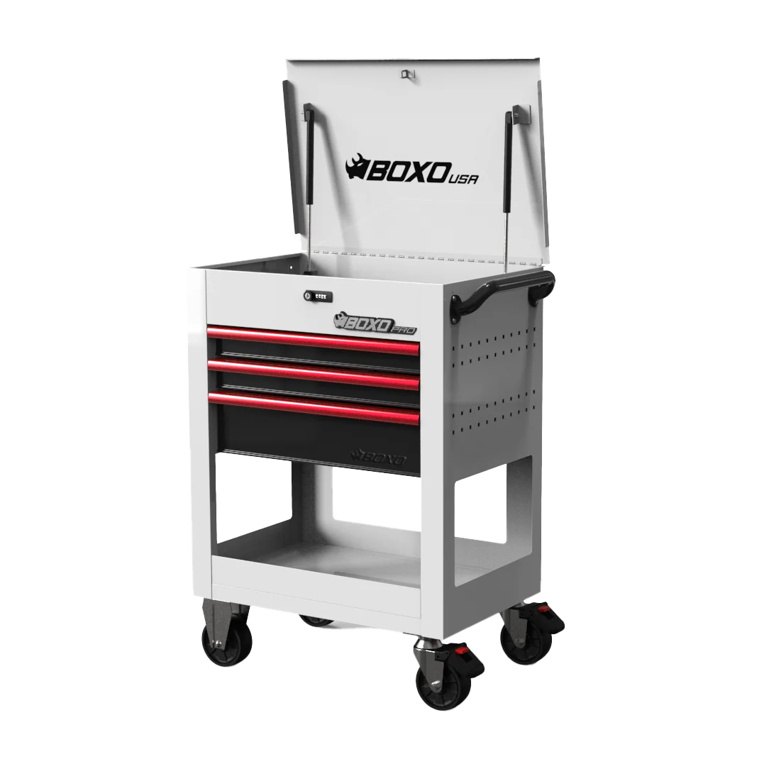 Tool chest with 'BOXO USA' branding on a white background