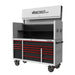 Tool chest with red drawers and 'BOXO USA' branding on a white background