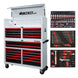 white and red tool box with tools