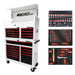 Tool chest with various tool sets displayed on a white background