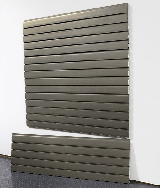 slatwall panels on white background