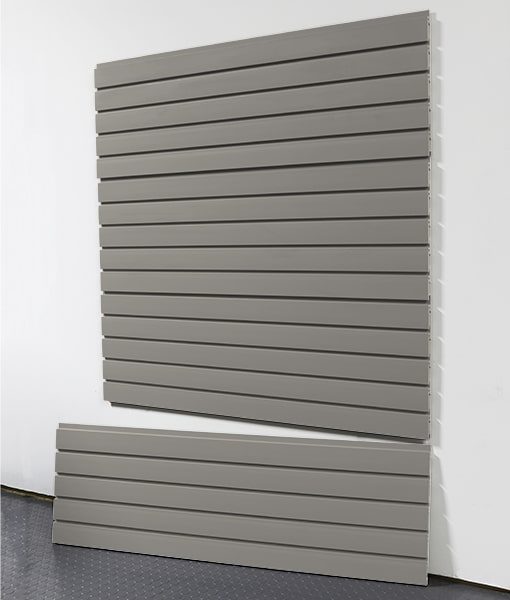 slatwall panel on white background