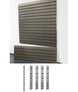 slatwall panel with mounting brackets on a white background