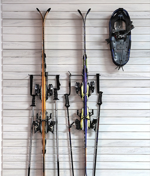 skis on slatwall