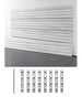 8ft slatwall panel with installstrips in white background