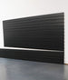 black slatwall on white background