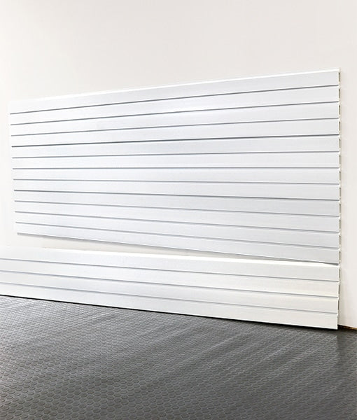 white slatwall panel in white background