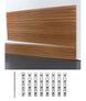 Wooden slatwall panel with metal brackets on a white background