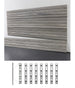 slatwall with installstrips in white background
