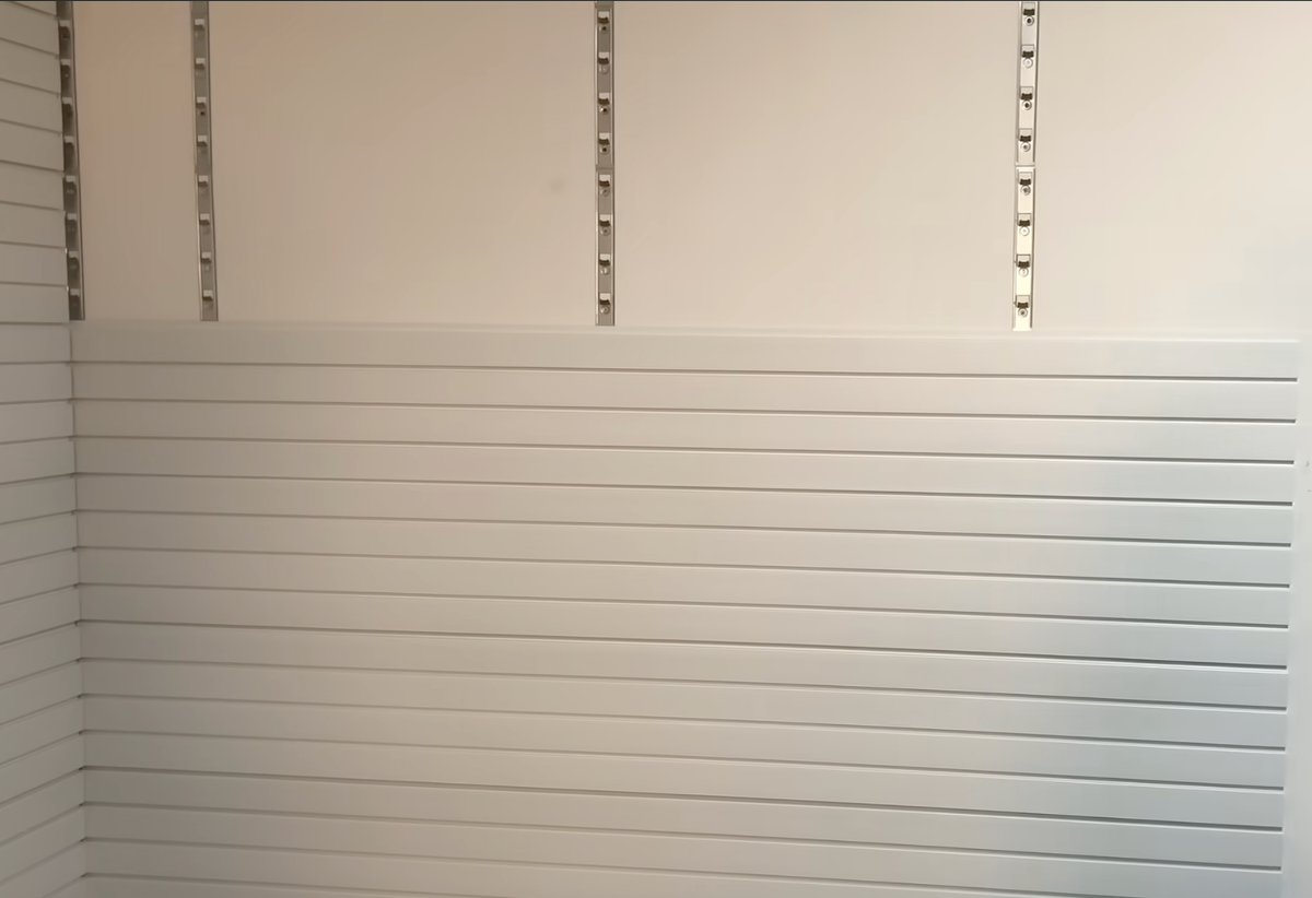 slatwall on the wall with installstrips